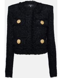 Balmain - Cropped-Jacke aus Tweed - Lyst