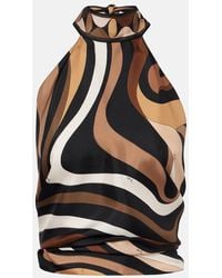 PUCCI - Top Marmo Aus Seidensatin - Lyst