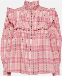 Isabel Marant - Idety Checked Cotton Blouse - Lyst