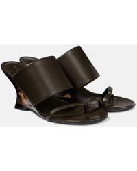 Dries Van Noten - Wedge-Pantoletten Aus Leder - Lyst