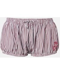 The Attico - Striped Cotton Shorts - Lyst