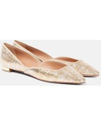 Aquazzura - Maia Canvas Ballet Flats - Lyst