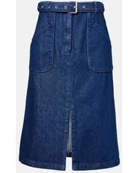 Dries Van Noten - Denim Midi Skirt - Lyst
