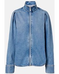 Alaïa - Camisa De Denim De Algodon Con Cremallera - Lyst