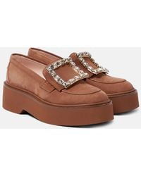 Roger Vivier - Mocassins Viv' Rangers A Plateforme En Daim - Lyst