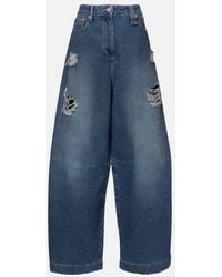 Simone Rocha - Distressed High-Rise Wide-Leg Jeans - Lyst