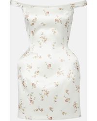 Magda Butrym - Floral Off-Shoulder Silk Minidress - Lyst