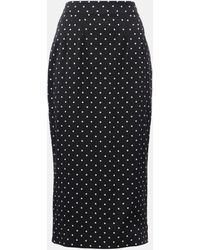 Dolce & Gabbana - Polka-dot Silk-blend Charmeuse Pencil Skirt - Lyst