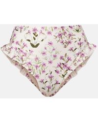Agua Bendita - Jengibre Floral Ruffled Bikini Bottoms - Lyst