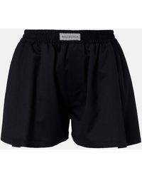 Balenciaga - Logo Wool-Blend Shorts - Lyst
