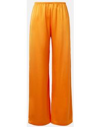 Leset - Barb Satin Wide-Leg Pants - Lyst
