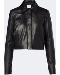 Vince - Cropped Leather Jacket - Lyst