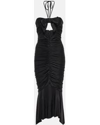 Alexandre Vauthier - Halterneck Jersey Midi Dress - Lyst