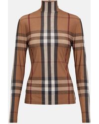 Burberry - Emery Check Long Sleeve Top - Lyst