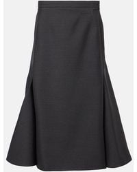 Gucci - Wool Midi Skirt - Lyst