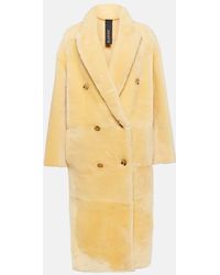Blancha - Double-breasted Shearling Coat - Lyst