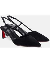 Christian Louboutin - Condoroline 55 Suede Slingback Pumps - Lyst