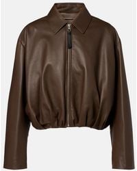 Loewe - Draped Leather Jacket - Lyst