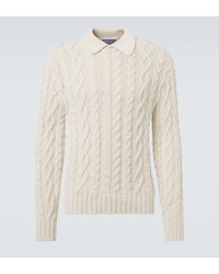 Ralph Lauren - Cable-Knit Cotton-Blend Sweater - Lyst