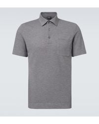 ZEGNA - Cotton Pique Polo Shirt - Lyst