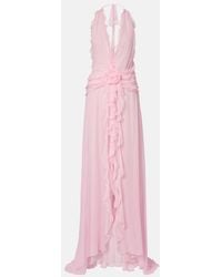 Blumarine - Ruffled Silk Georgette Maxi Dress - Lyst