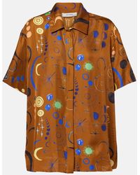 Asceno - Montauk Printed Silk Twill Shirt - Lyst