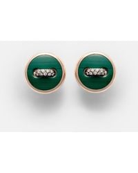Pomellato - Pom Pom Dot 18Kt Rose Earrings With Malachite And Diamonds - Lyst