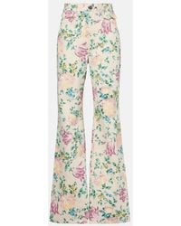 Chloé - Jeans Flared De Tiro Alto Floral - Lyst