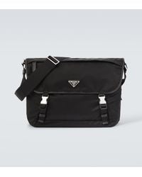 Prada - Leather-Trimmed Re-Nylon Messenger Bag - Lyst