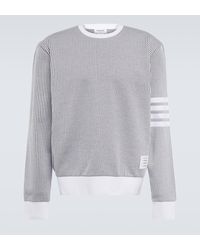 Thom Browne - Sweat-shirt 4-Bar en seersucker de coton - Lyst