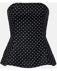Faithfull the Brand - Petro Polka-Dot Peplum Linen Top - Lyst
