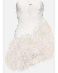 David Koma - Bridal Feather-Trimmed Cady Minidress - Lyst