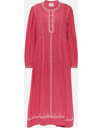 Isabel Marant - Pippa Embroidered Cotton Midi Dress - Lyst