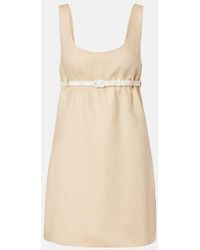 Posse - Vestido Corto Pamela De Lino Con Cinturon - Lyst