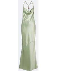 retroféte - Odalis Beaded Draped Maxi Dress - Lyst