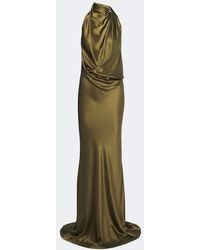 The Sei - Draped Open-Back Silk Charmeuse Gown - Lyst
