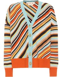 Marni Cárdigan de lana de rayas - Multicolor