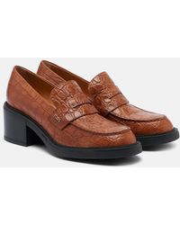 Tod's - Croc-Effect Leather Loafer Pumps - Lyst