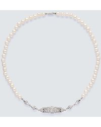 Rainbow K - Halskette Majesty Aus Perlen Mit 14Kt Weissgold Und Diamanten - Lyst