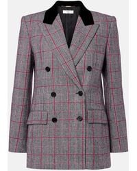Chloé - Double-Breasted Blazer With A Check Pattern - Lyst