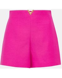 Valentino - Shorts VGold aus Crepe Couture - Lyst