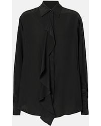Victoria Beckham - Ruffled Silk Blouse - Lyst