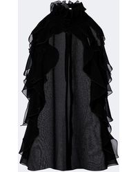 McQueen - Ruffled Silk Chiffon Top - Lyst