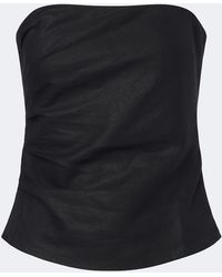 Faithfull the Brand - Alzira Shirred Linen Strapless Top - Lyst