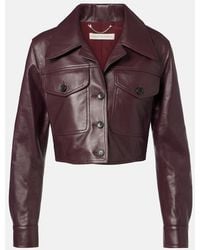 Emilia Wickstead - Nics Cropped Leather Jacket - Lyst