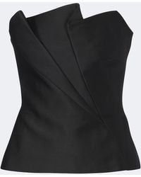 Roland Mouret - Pleated Taffeta Corset Top - Lyst