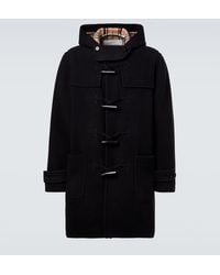 Burberry - Hooded Wool Twill Coat - Lyst