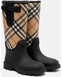 Burberry - Stivali Da Pioggia Marsh Check - Lyst