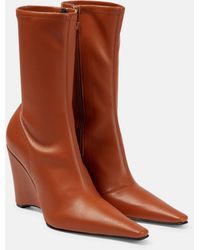 JW Anderson - Wedge Faux Leather Ankle Boots - Lyst