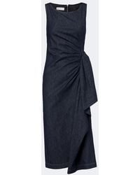 Dries Van Noten - Draped Denim Midi Dress - Lyst